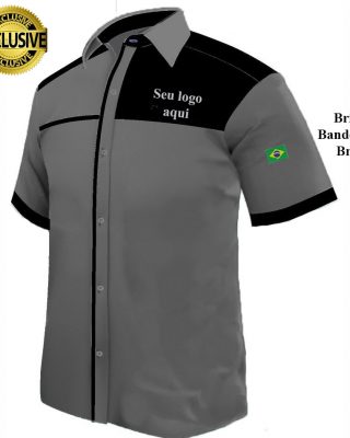Camisa Masculina para fardamentos e uniformes profissionais – Kit c/ 4pçs