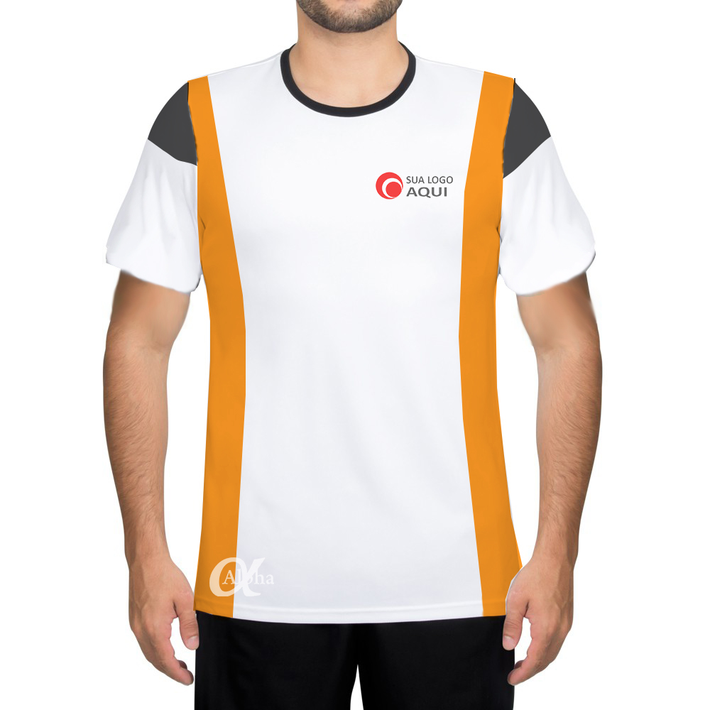 camiseta-personalizada-uniformes-fardamentos-branca-laranja-preta-frente