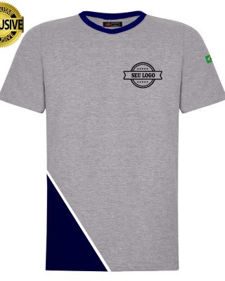 Camiseta personalizada cinza mescla com detalhes em embaixo com sublimação kit 20 pçs