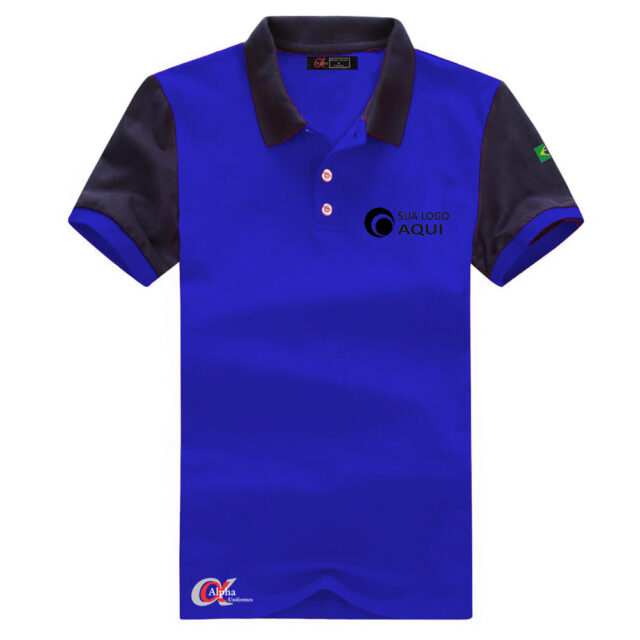 Polos Azul-Royal para Gerentes de Vendas em Goiânia: Polo azul-marinho elegante, ideal para gerentes de vendas, combinando um visual profissional com conforto para o dia todo