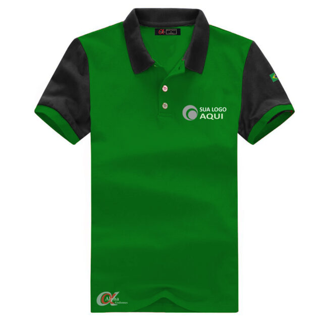 Polos Verdes para Funcionários de Lojas de Varejo em Maceió: Polo verde-claro com logotipo da loja, adequada para um ambiente de varejo, combinando estilo e profissionalismo