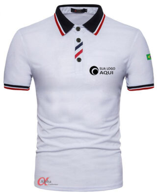 Camisa com bordado no peito personalizada para uniformes profissionais– Kits a partir de 20 pçs