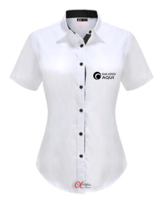 Camisa feminina manga curta personalizada modelo de uniformes corporativos kit 20 pçs