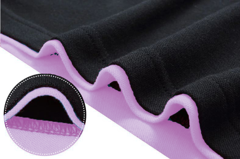 camiseta-com-gola-e-punho-colorido-de-outra-cor-personalizada-silkada-estampada-preta-e-rosa-detalhes-2